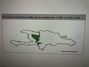 Archivo:En verde los territorios cedidos por los dominicanos a Haití en 1929 y 1936.