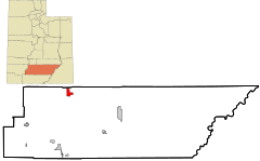Garfield County Utah incorporated and unincorporated areas Antimony highlighted.svg