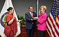 Jacqueline Clay administers the oath of Linda McMahon as Secretary of Education (2025)