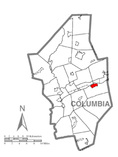Map of Mifflinville, Columbia County, Pennsylvania Highlighted.png