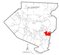 Map of North Versailles Township, Allegheny County, Pennsylvania Highlighted