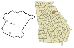 Oglethorpe County Georgia Incorporated and Unincorporated areas Crawford Highlighted.svg