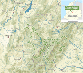 Mapa del parque nacional natural Chingaza