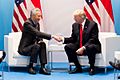 President Donald J. Trump and Prime Minister Lee Hsien Loong at G20, July 8, 2017