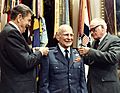 Reagan Goldwater pin star on Jimmy Doolittle 1985