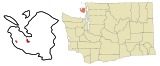 San Juan County Washington Incorporated and Unincorporated areas Friday Harbor Highlighted.svg