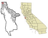 San Mateo County California Incorporated and Unincorporated areas Broadmoor Highlighted.svg