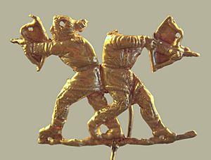 Archivo:Scythians shooting with bows Kertch antique Panticapeum Ukrainia 4th century BCE