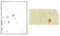 Butler County Kansas Incorporated and Unincorporated areas Towanda Highlighted
