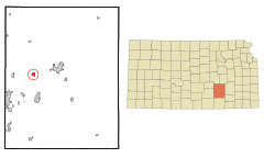 Butler County Kansas Incorporated and Unincorporated areas Towanda Highlighted.svg