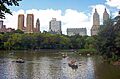 Central Park West buildings over Lake