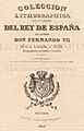 Colección lithográphica de cuadros del Rey de España el Señor Don Fernando VII Portada