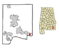 Dale County Alabama Incorporated and Unincorporated areas Grimes Highlighted