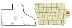 Jackson County Iowa Incorporated and Unincorporated areas Andrew Highlighted.svg