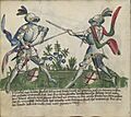Jagiellonian Ms.Germ.Quart.16 (Gladiatoria) 09v - Longsword in armor