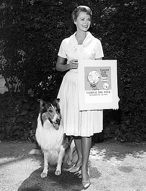 Archivo:June Lockhart Lassie National Dog Week 1963