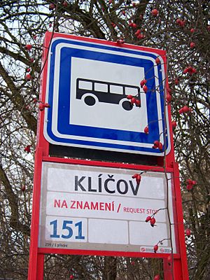Archivo:Ke Klíčovu, zastávka Klíčov, označení