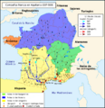 Map Frank campaigns in Aquitaine 507-509-es