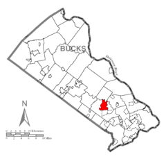 Map of Richboro, Bucks County, Pennsylvania Highlighted.png