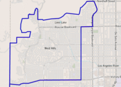 Map of West Hills neighborhood, Los Angeles, California.png