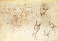 Michelangelo, schizzo del primo progetto della volta della sistina, british museum