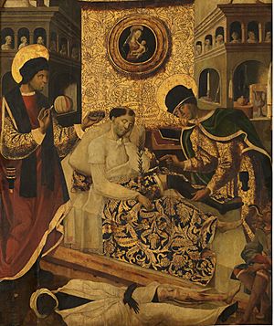 Archivo:Milagros de los santos médicos Cosme y Damián (Museo del Prado)