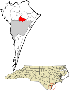 New Hanover County North Carolina incorporated and unincorporated areas Kings Grant highlighted.svg