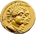 Archivo:Oktadrachmon Ptolemaios II Arsinoe II