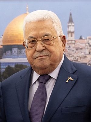 Palestinian President Mahmoud Abbas at the Muqata in Ramallah, West Bank on November 5, 2023 (1) (cropped).jpg