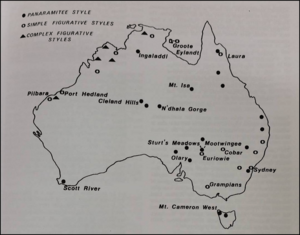 Archivo:Picture3 map of Australia showing sites containing Panaramitee Style rock art.