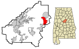 Shelby County Alabama Incorporated and Unincorporated areas Harpersville Highlighted.svg