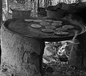 Archivo:Traditional Pupusas over wood fire