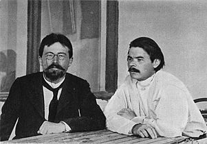 Archivo:1900 yalta-gorky and chekhov