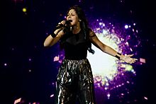 Bella Paige at stage of JESC 2015 (2).jpg
