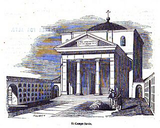 Capilla del cementerio general del Norte de Madrid, en Escenas matritenses (1851).jpg