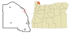 Columbia County Oregon Incorporated and Unincorporated areas Prescott Highlighted.svg