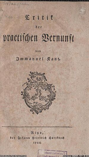 Archivo:Critique of Practical Reason (German edition)