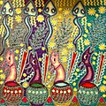 Cuadro de estambre del pueblo wixárika (huichol) III