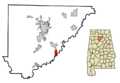Cullman County Alabama Incorporated and Unincorporated areas Garden City Highlighted