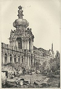 Archivo:Dresden Zwinger Kronentor um 1830