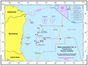 Archivo:ICJ Territorial and Maritime Dispute (Nicaragua v. Colombia) Course of the maritime boundary (es)
