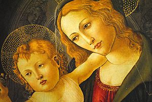 Archivo:La Virgen y el Niño en un nicho, Sandro Botticelli y taller 04