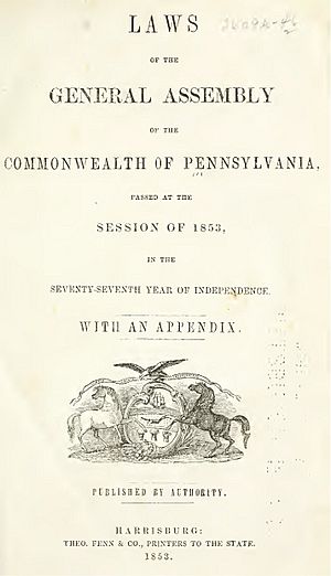 Archivo:Laws of Pennsylvania 1853 title page