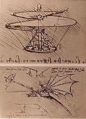 Archivo:Leonardo da Vinci helicopter and lifting wing