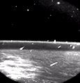 Leonid meteor shower as seen from space (1997)