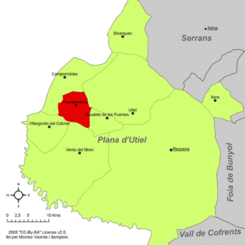 Localización en la comarca de Utiel-Requena