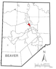 Map of Fallston, Beaver County, Pennsylvania Highlighted.png