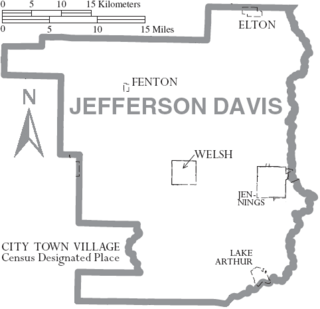 Map of Jefferson Davis Parish Louisiana With Municipal Labels.PNG