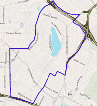 Map of Silver Lake district, Los Angeles, California.png