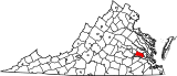 Map of Virginia highlighting Charles City County.svg